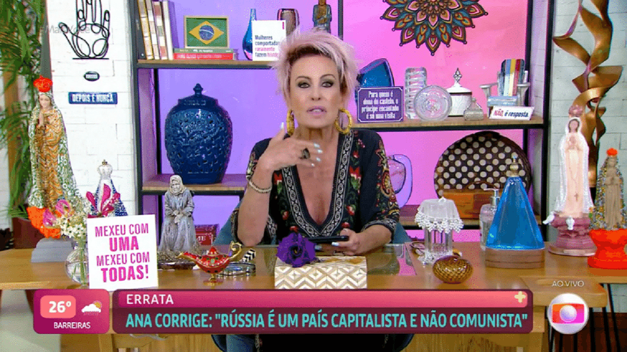 Ana Maria Braga se retrata após chamar Rússia de “comunista”