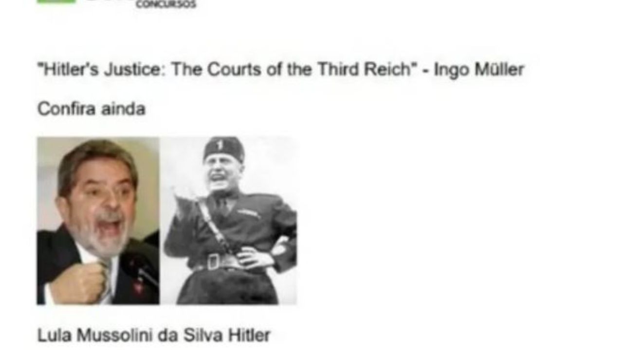 Lula é comparado à Hitler e Mussolini em apostila de cursinho em Santa Catarina