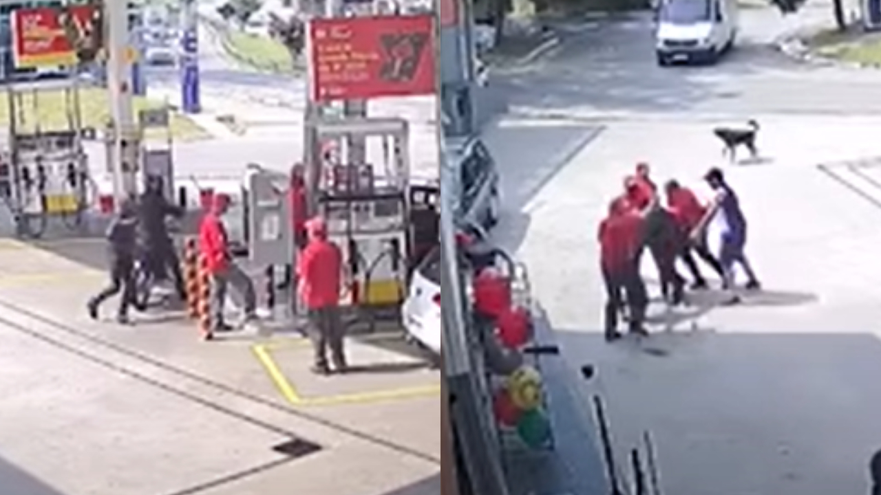 Homem tenta assaltar posto de gasolina e é agredido por frentistas em SP