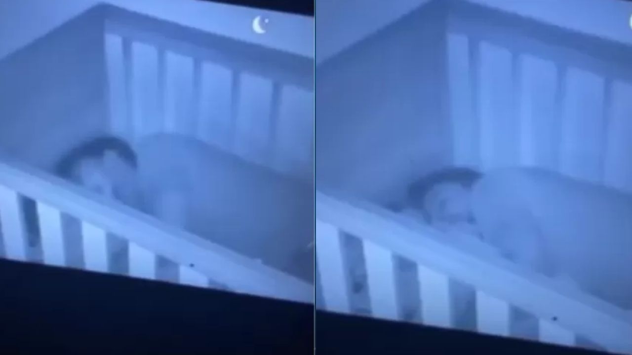 Bebê era observado por desconhecido em babá eletrônica