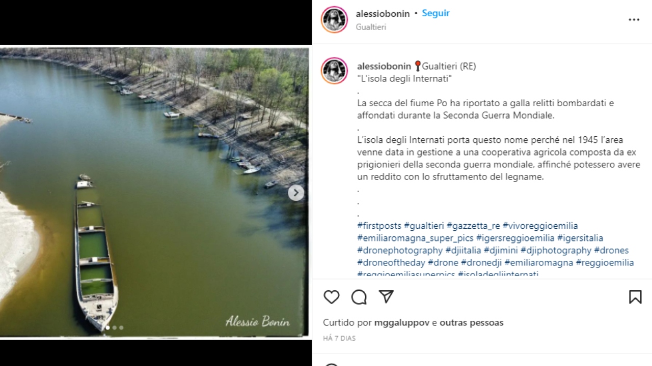 Embarcação da Segunda Guerra é encontrada no fundo de rio italiano