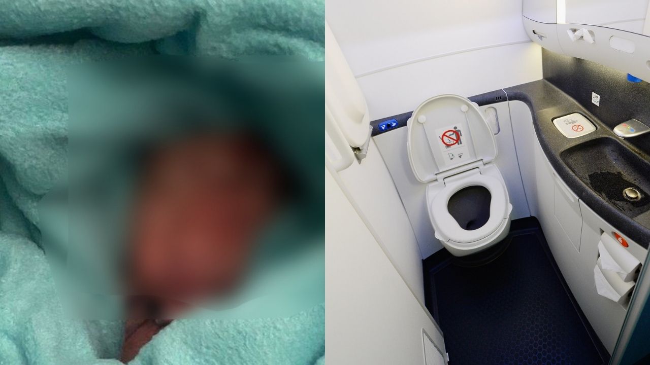 Bebê é abandonado em lixeira de avião