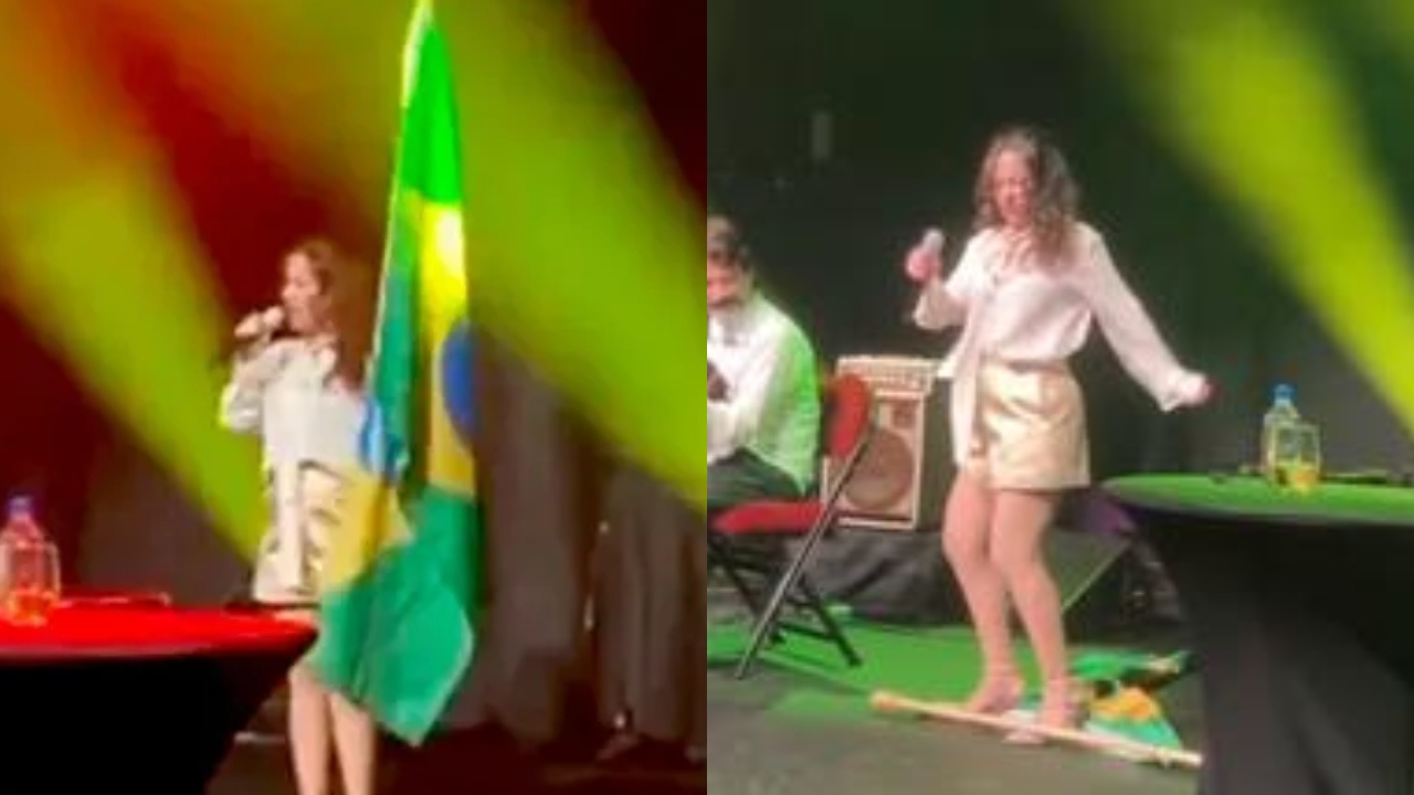 Bebel Gilberto causa polêmica nos EUA ao pisar na bandeira do Brasil