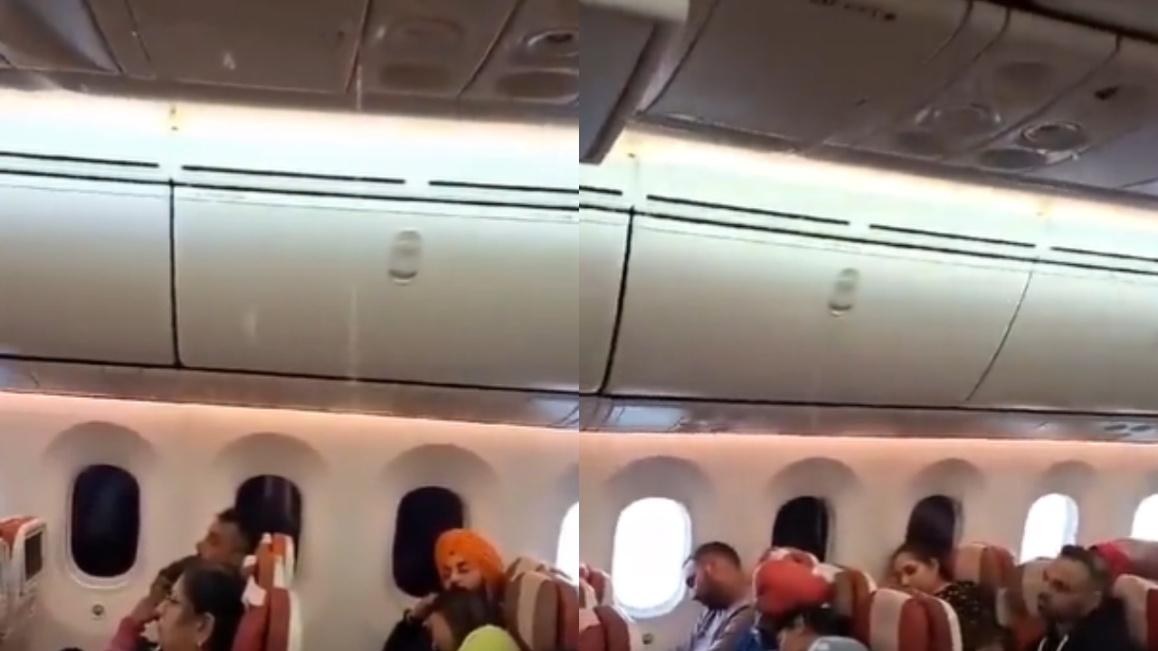 ‘Cachoeira’ desce de teto de avião e inunda corredores durante voo