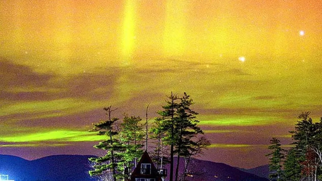 EUA: Estados americanos tem céu colorido por aurora boreal