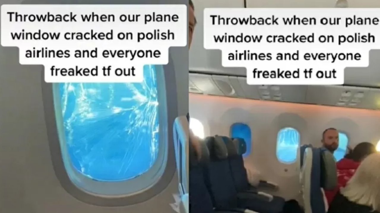 Passageiros entram em pânico ao perceberem que janela do avião estava rachada