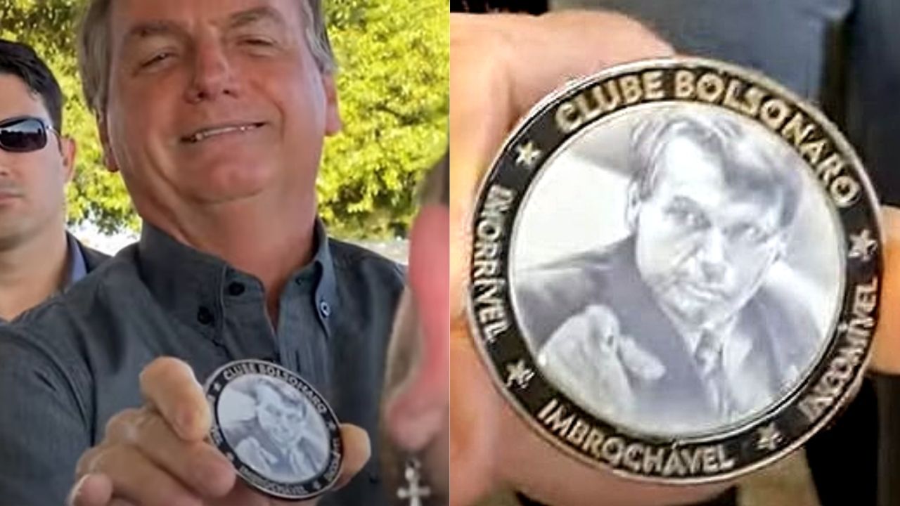 Bolsonaro apresenta medalha de “imbrochável” para  apoiadores em Brasília