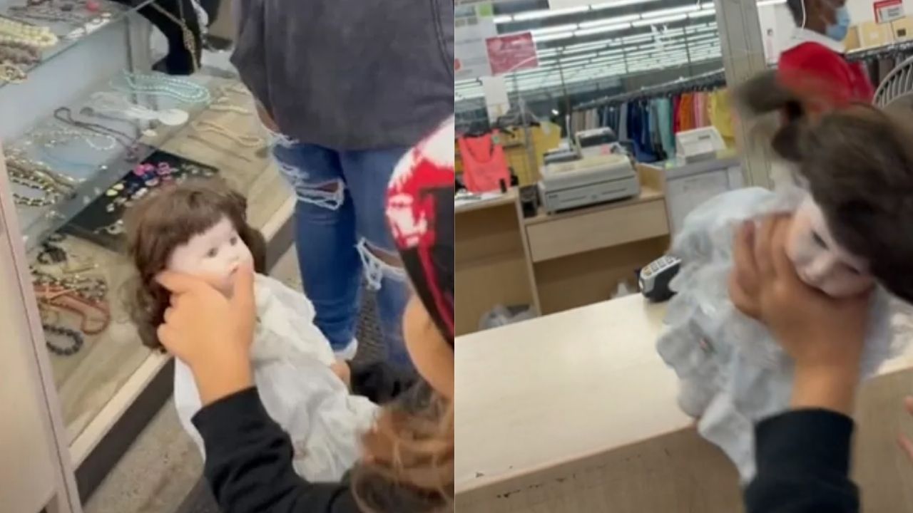 Criança assusta mãe durante compras: ‘É uma boneca assombrada. Compra para mim, mãe?’