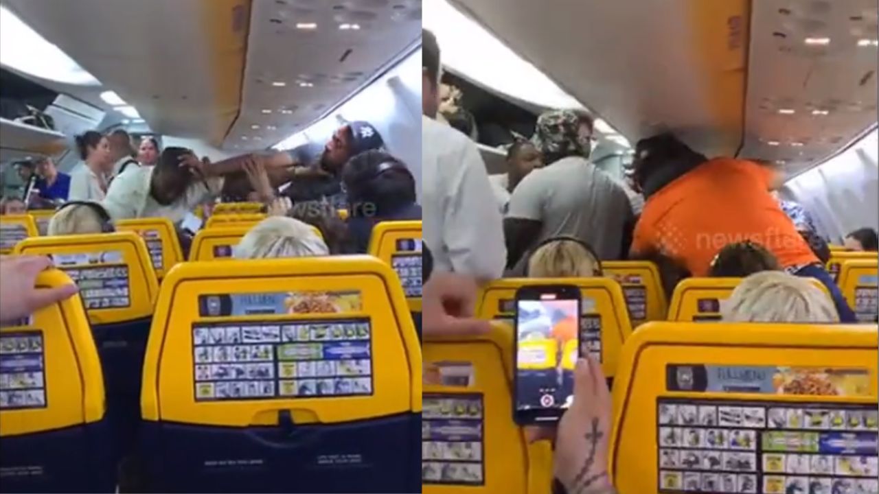Vídeo viral mostra dois passageiros brigando em avião