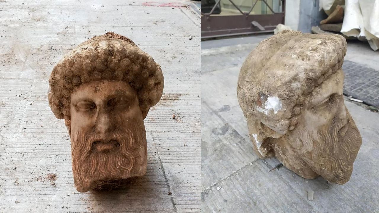 Busto de 2.300 anos do deus grego Hermes é descoberta sob as ruas de Atenas