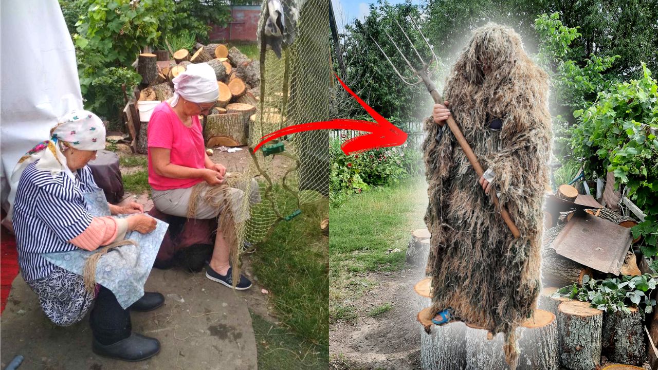 Ucraniana de 102 anos costura trajes para atiradores furtivos na guerra