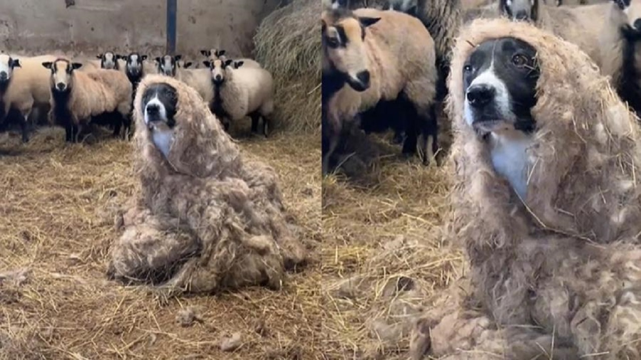 “O infiltrado”: Cão viraliza na internet por se ‘camuflar’ em meio a rebanho de ovelhas