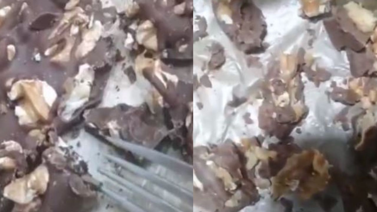 Mulher encontra larvas em chocolate depois de comer mais da metade do produto