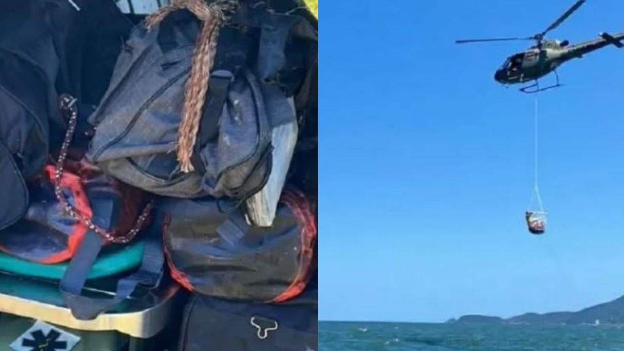 Pescador encontra malas com 120 quilos de drogas em Santa Catarina