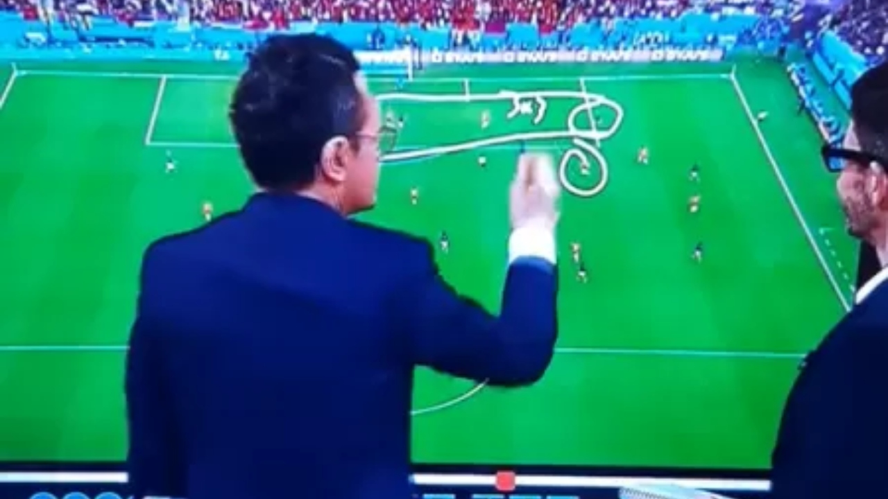 Desenho obsceno: Comentarista comete gafe ao vivo durante análise de jogo da França