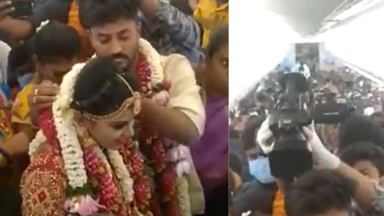 Nas alturas: Indianos se casam dentro de avião para contornar restrições da pandemia, veja o vídeo!