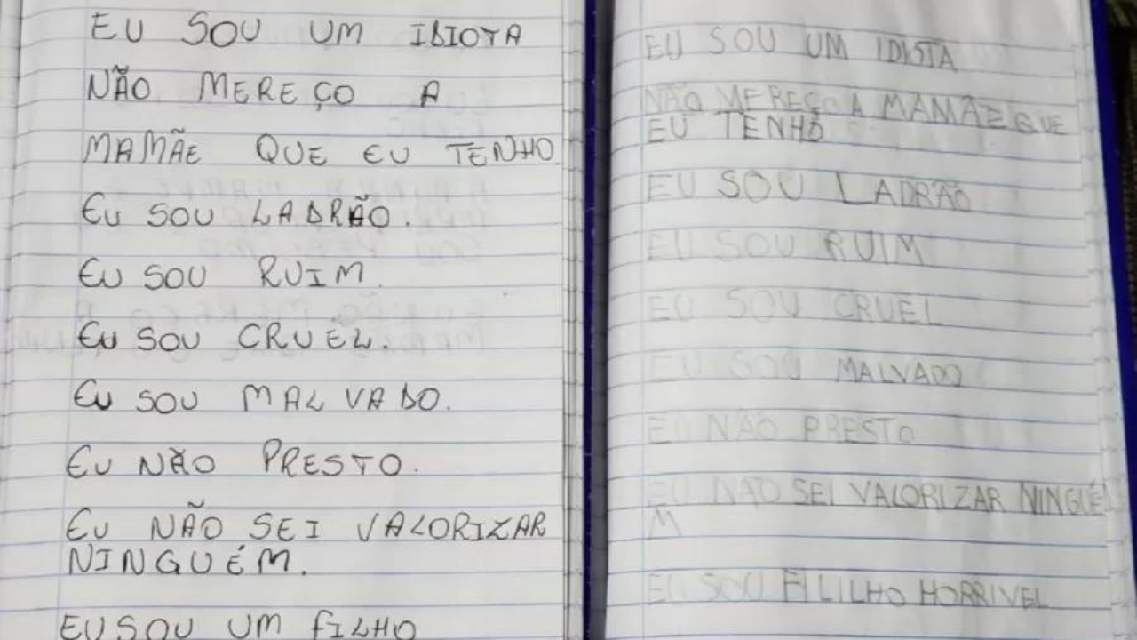 Menino de 7 anos assassinado pela mãe era obrigado a escrever frases depreciativas