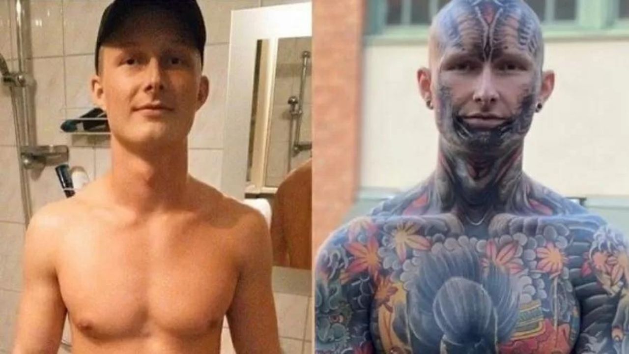 “Assusta as mulheres”, diz homem com 95% do corpo tatuado