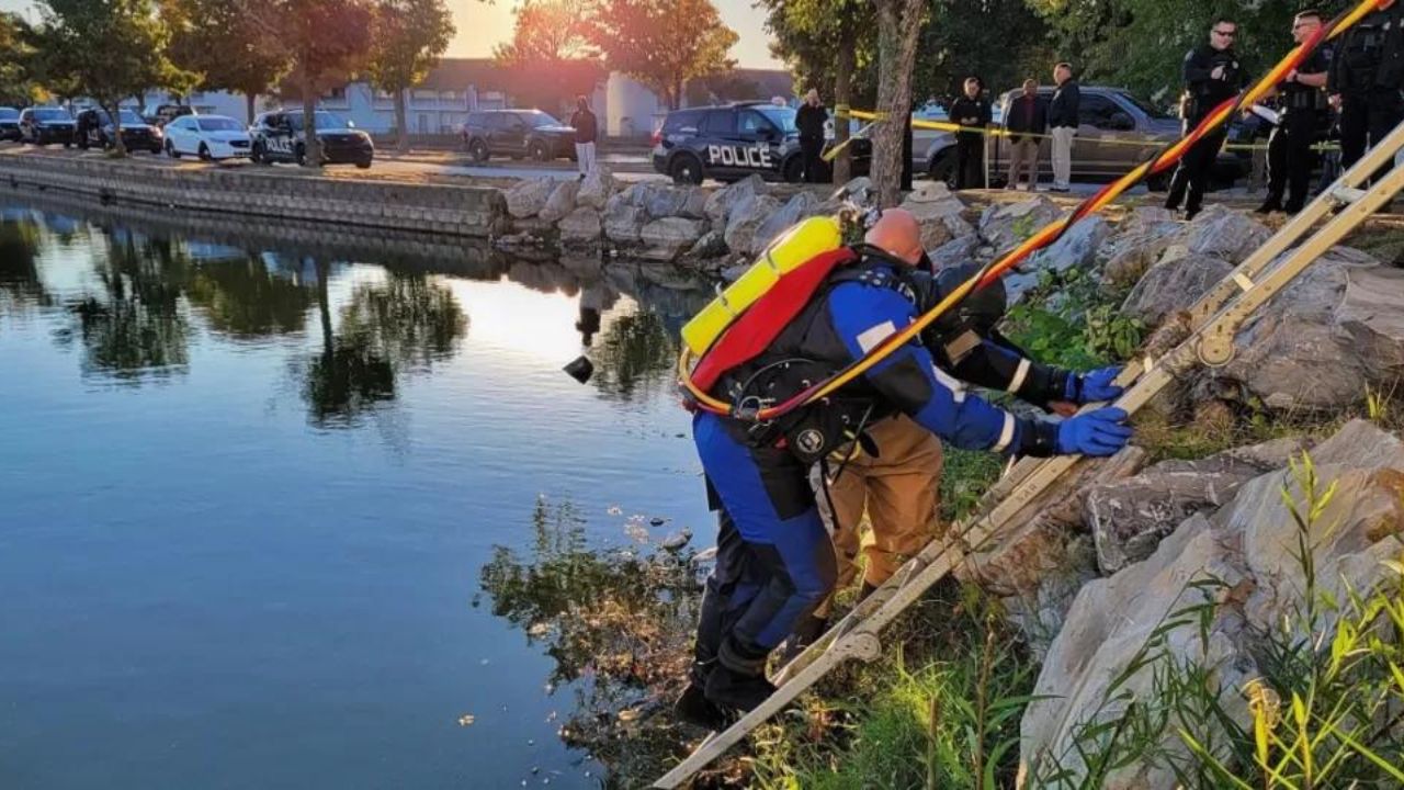 Homem algemado foge da polícia e morre afogado ao pular em lago, nos EUA