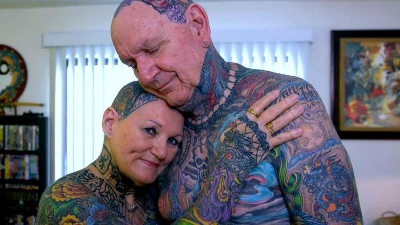 Casal de idosos bate três recordes no Guinness por tatuagens