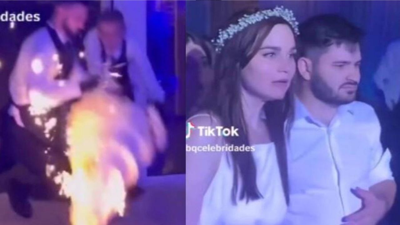 Em vídeo, garçons atrapalhados derrubam bolo durante festa de casamento