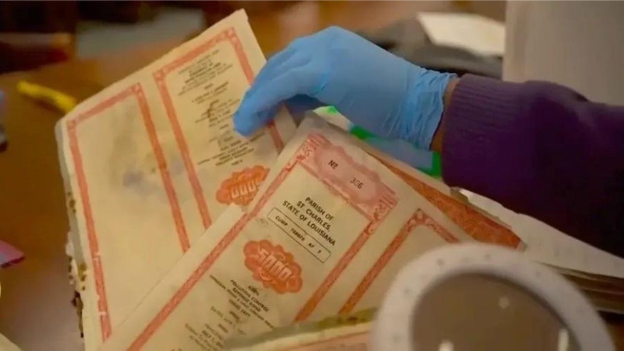 Família recebe fortuna ao encontrar títulos deteriorados por furacão nos EUA