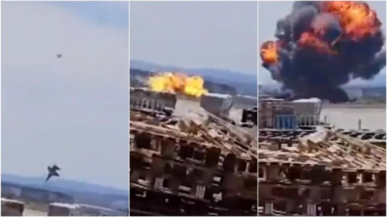 Caça F-18 cai em zona militar na Espanha e explode logo em seguida