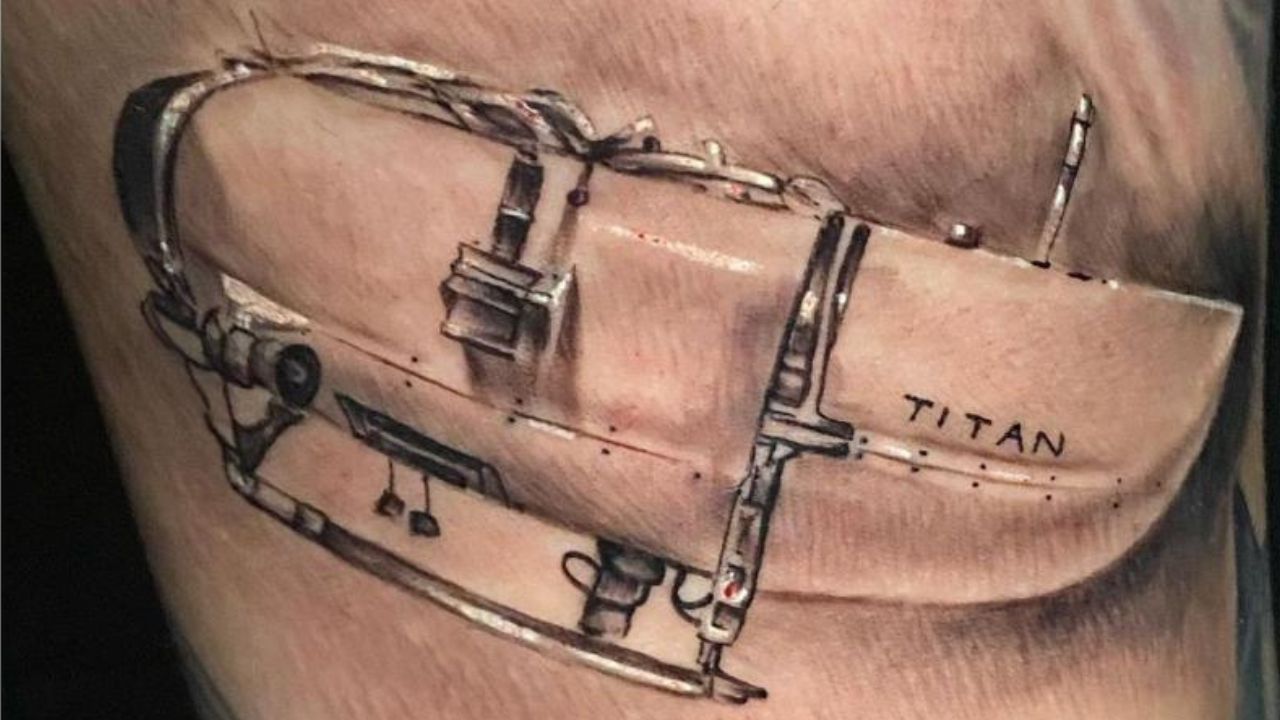 Empresário capixaba faz tatuagem de submarino que implodiu no Atlântico