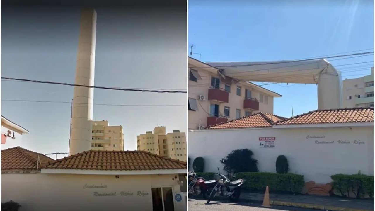 Caixa d’água de 100 mil litros cai sobre prédio durante manutenção