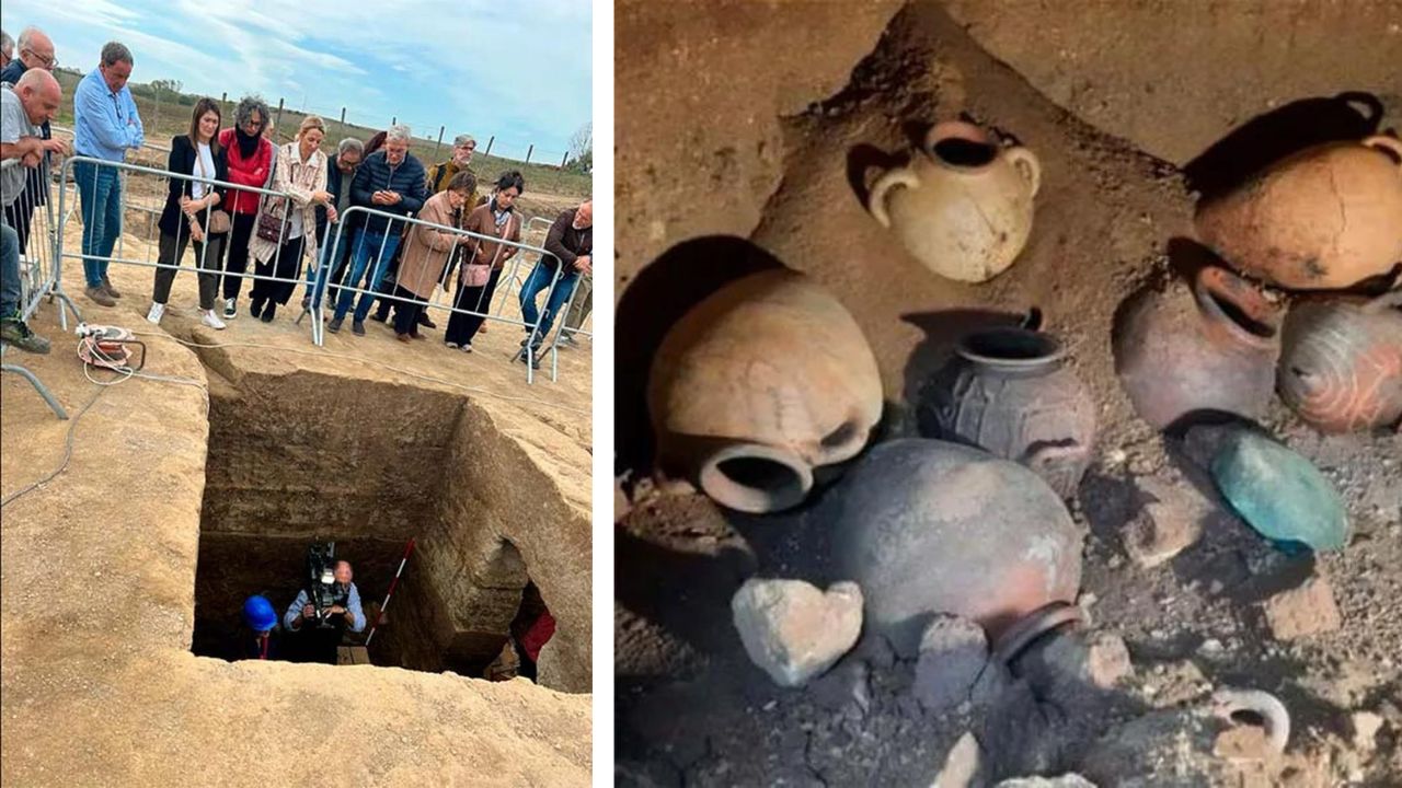 Tumba etrusca de 2,6 mil anos é aberta por arqueólogos na Itália