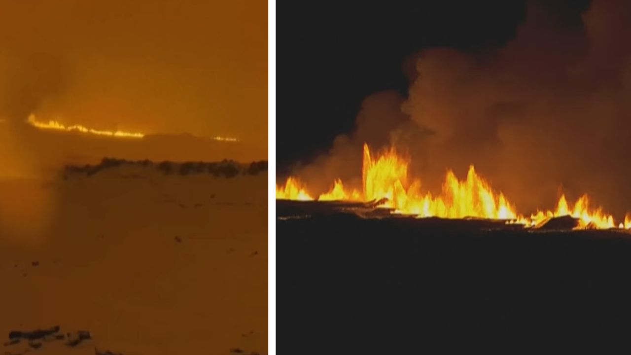 Vulcão entra em erupção após semanas de atividade sísmica na Islândia
