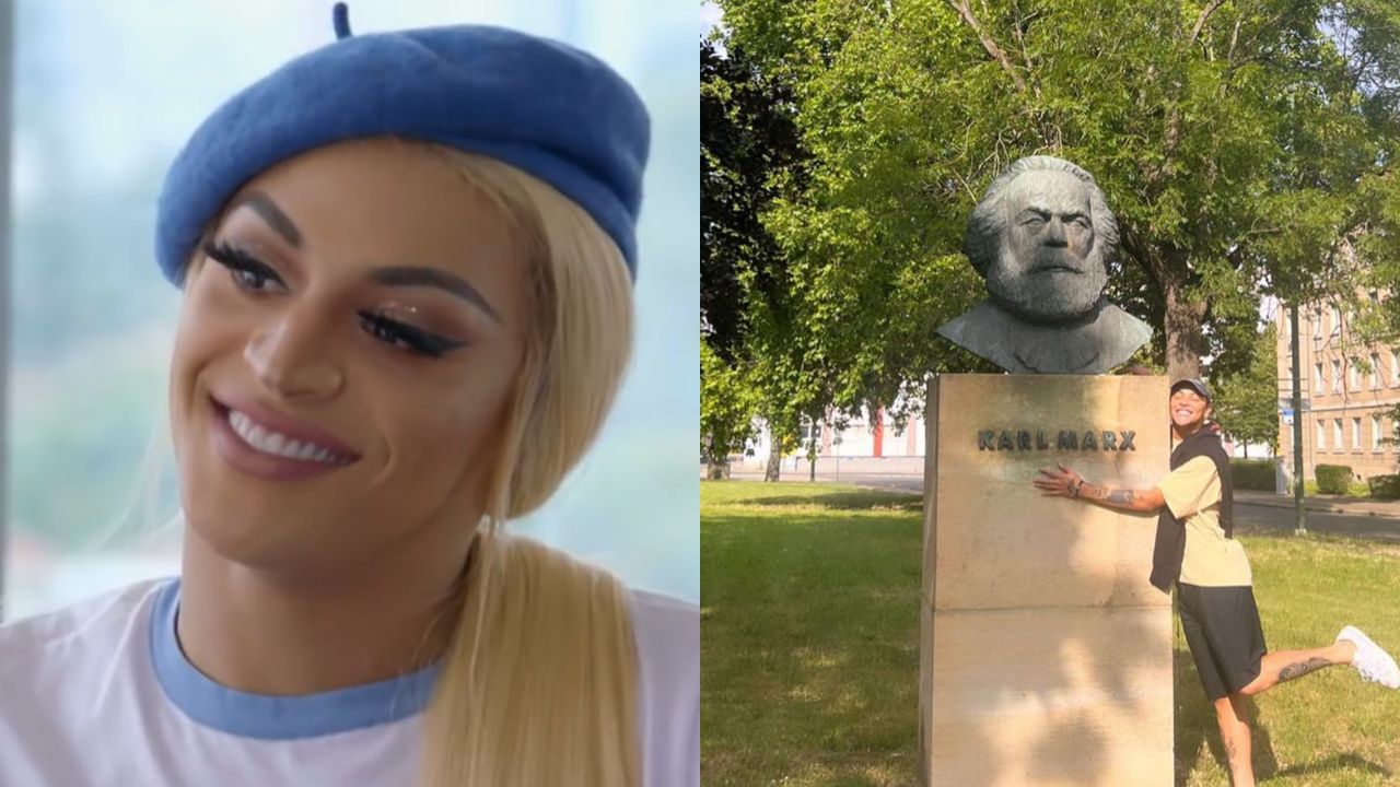 Pabllo Vittar é criticada e elogiada ao publicar foto com estátua de Karl Marx