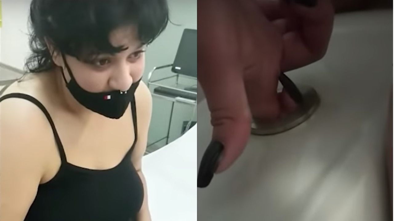 Vídeo: Mullher é levada a hospital por causa de dedo preso em privada