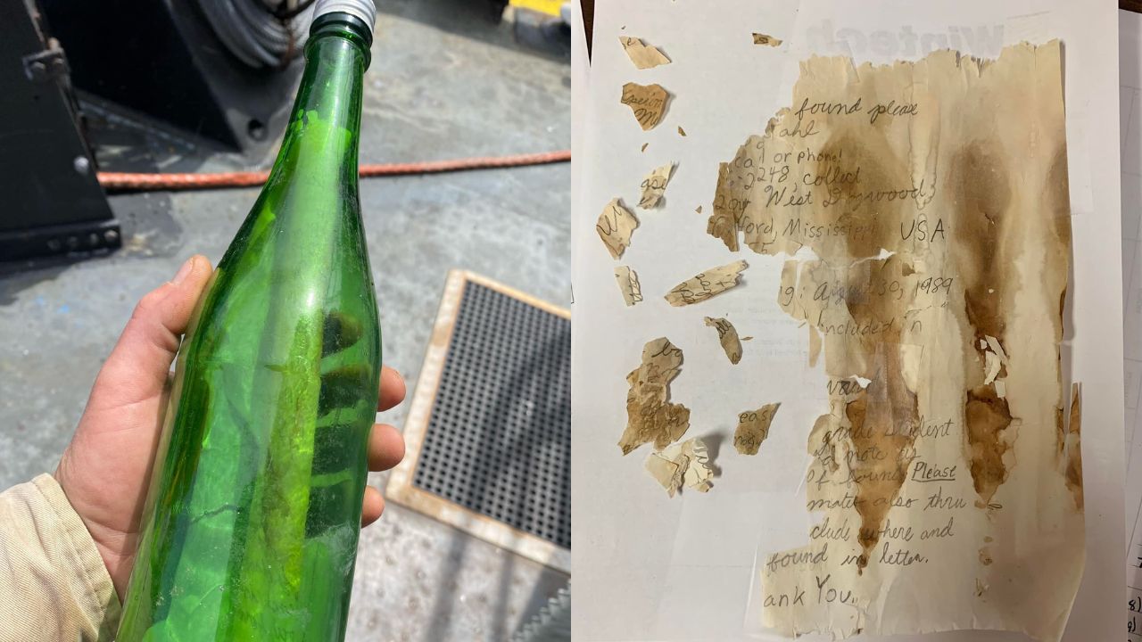 Garrafa com carta escrita há 33 anos é achada em lago nos EUA