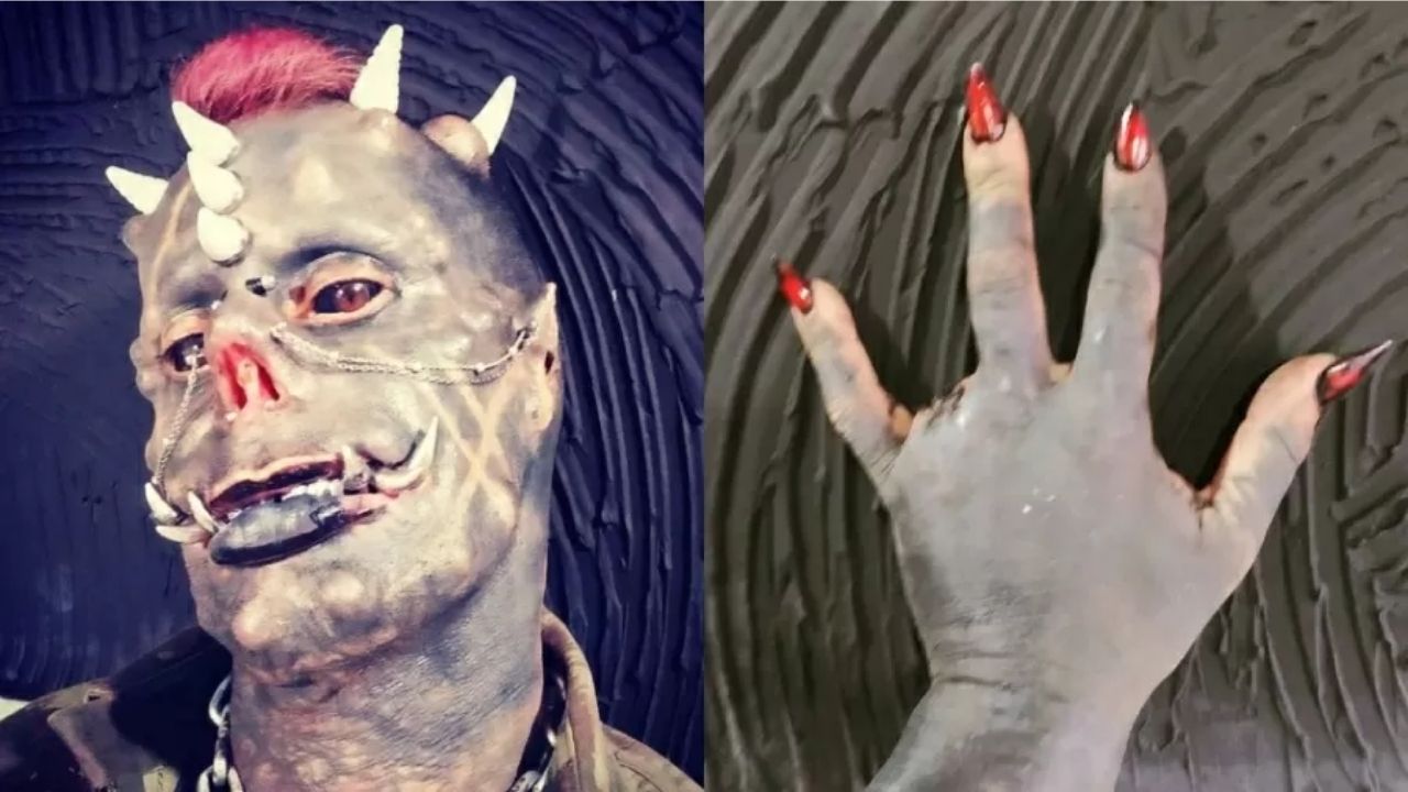 Brasileiro amputa um dedo e adiciona garras para ficar mais parecido com o diabo