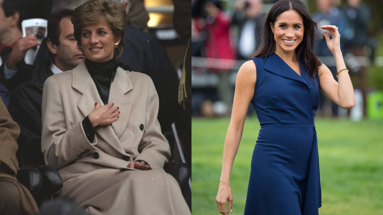 Internautas notam semelhanças entre roupas de Meghan Markle e Diana; veja a imagem