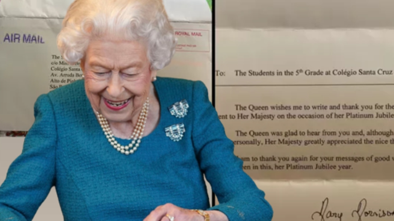 Alunos de escola em São Paulo são surpreendidos com carta em nome da rainha Elizabeth II