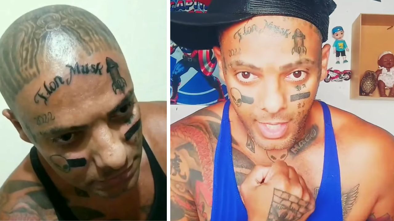 ‘Eu queria ir para Marte’, diz influenciador mineiro que tatuou ‘Elon Musk’ na testa