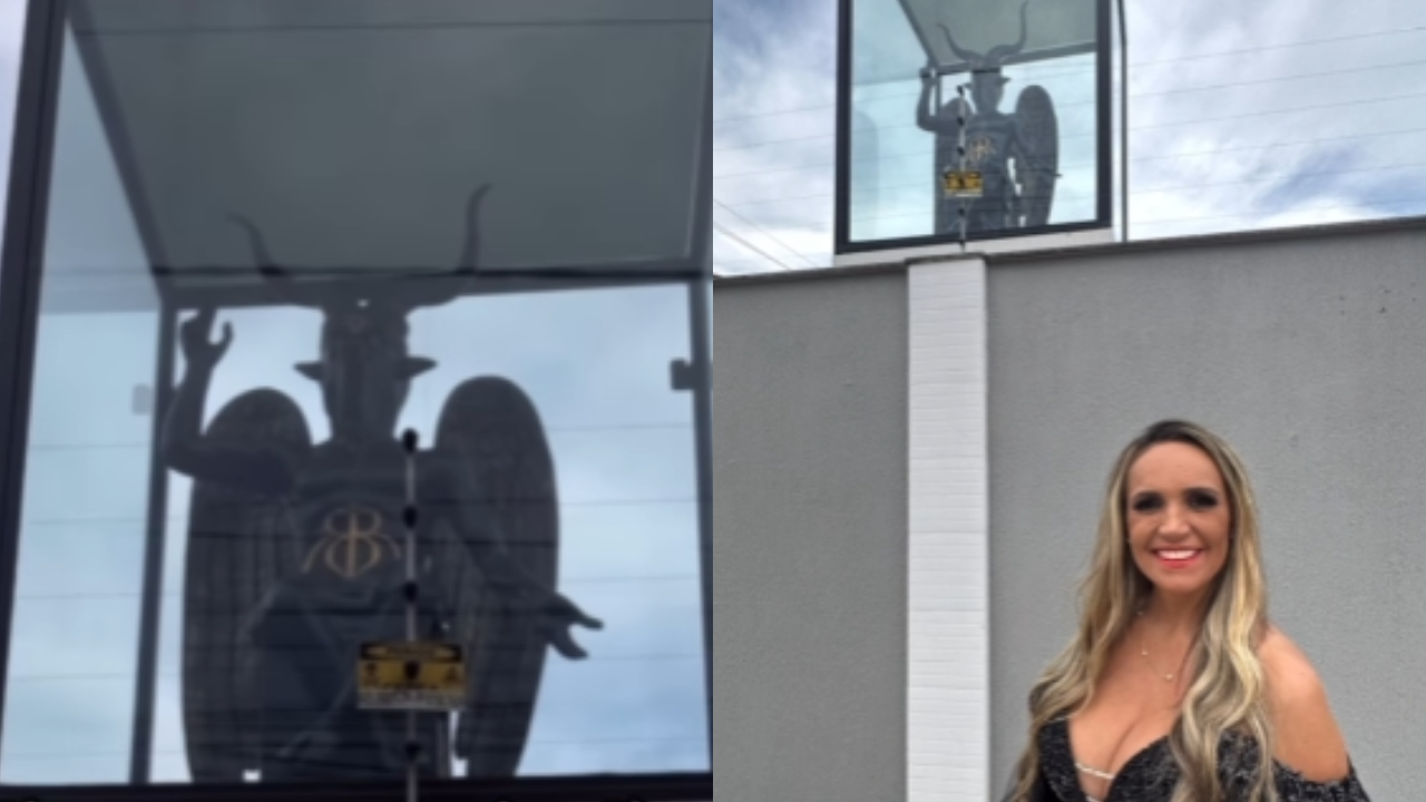 Estátua de Baphomet em muro: O que disse a dona do imóvel sobre a repercussão?