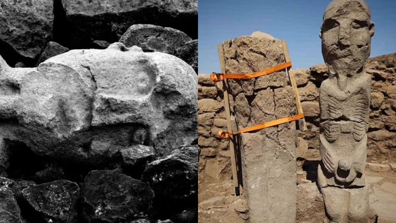 Estátua encontrada na Turquia mostra homem gigante segurando próprio pênis