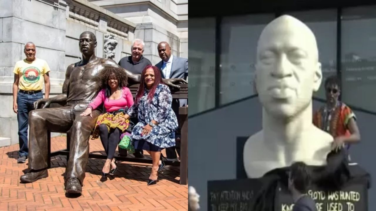 Estátua de 320 kg e busto em homenagem a George Floyd são inaugurados nos EUA