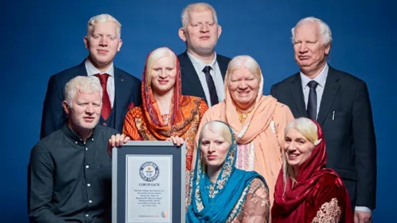 Família com seis irmãos albinos entra para o Guinness Book