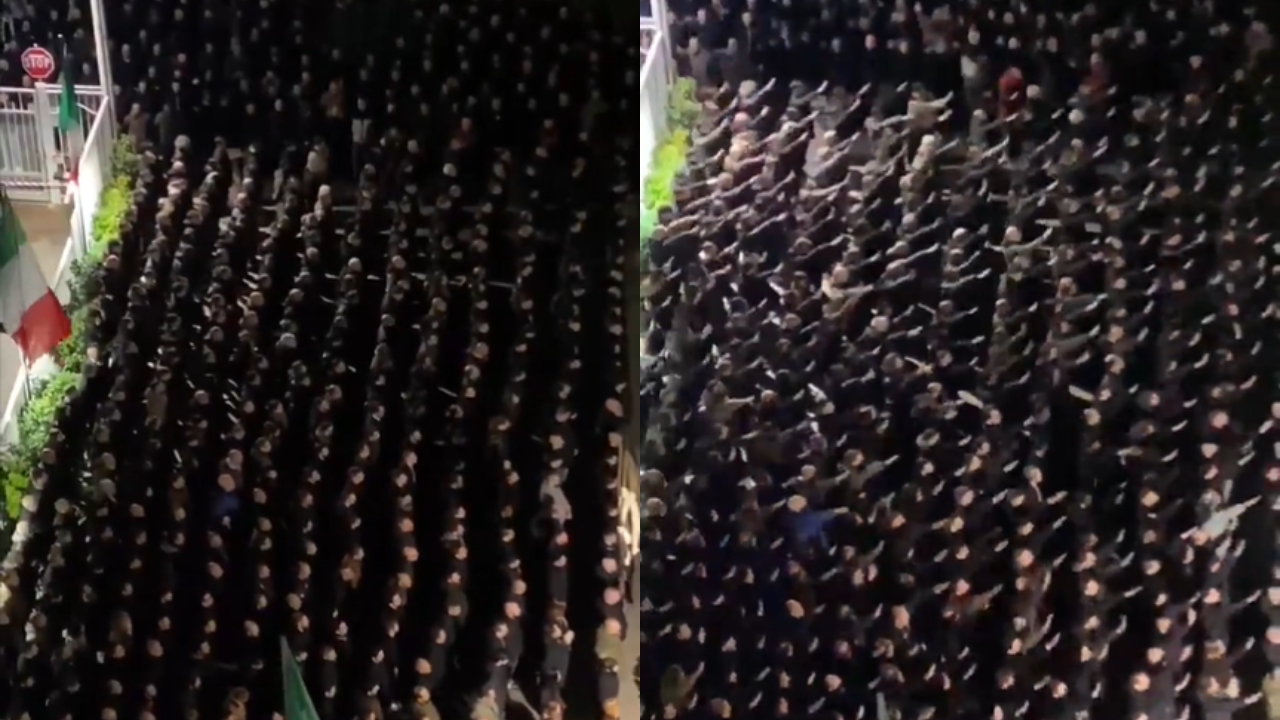 Itália: Manifestantes de extrema-direita fazem saudação fascista em comício