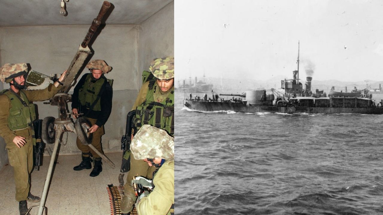 Mergulhadores do Hamas retiram munições de canhão em navio afundado na 1ª Guerra Mundial