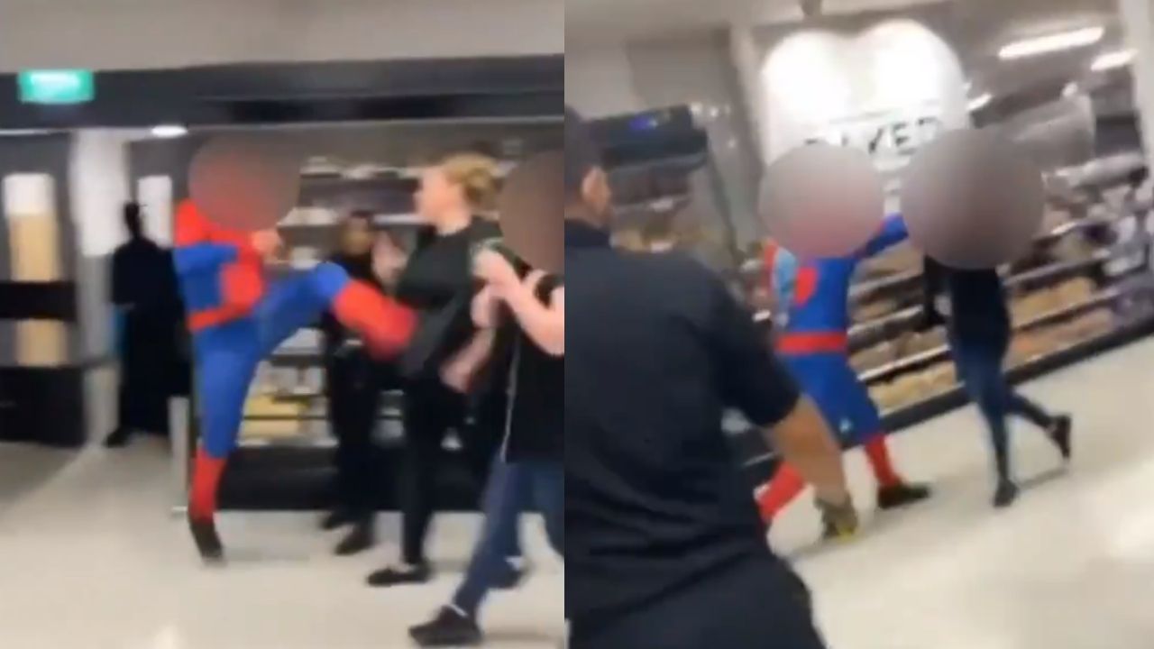 Homem vestido de Homem-Aranha invade supermercado e agride funcionária no Reino Unido