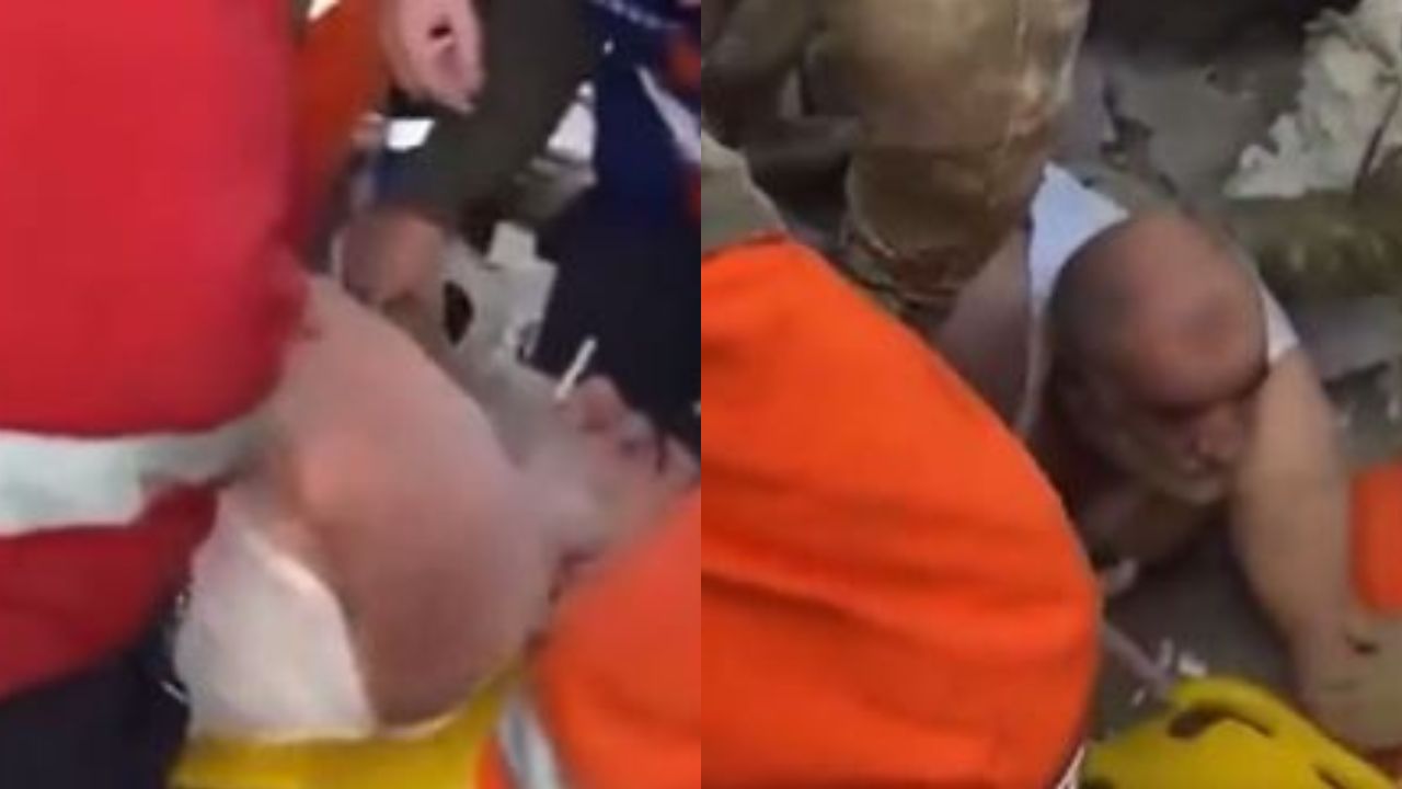 Homem viraliza ao ser resgatado de escombros de terremoto fumando cigarro