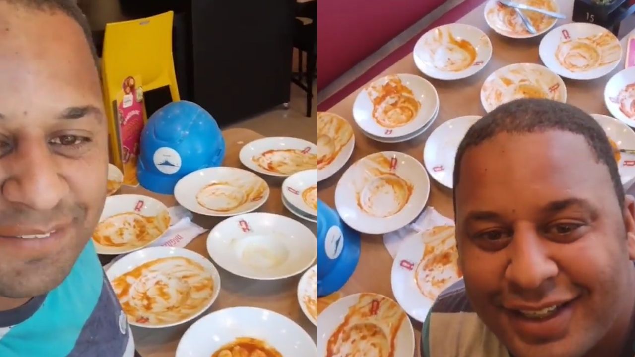 Pintor recebe convite inusitado após comer 35 pratos em rodízio de massas