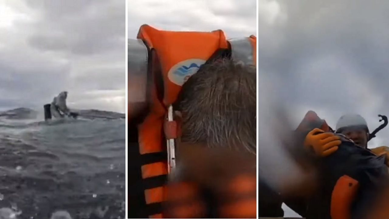 22h após acidente de barco, idoso é resgatado em alto-mar