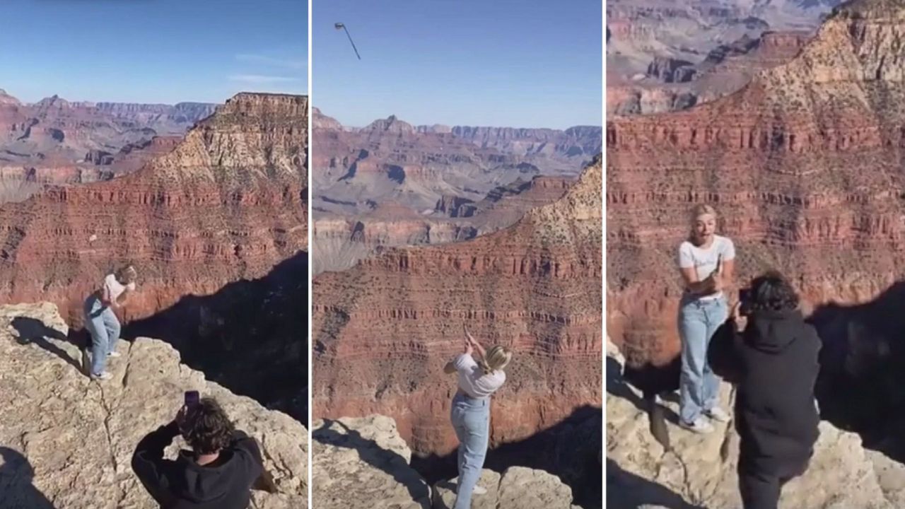 Influenciadora é processada após jogar bola de golfe no Grand Canyon