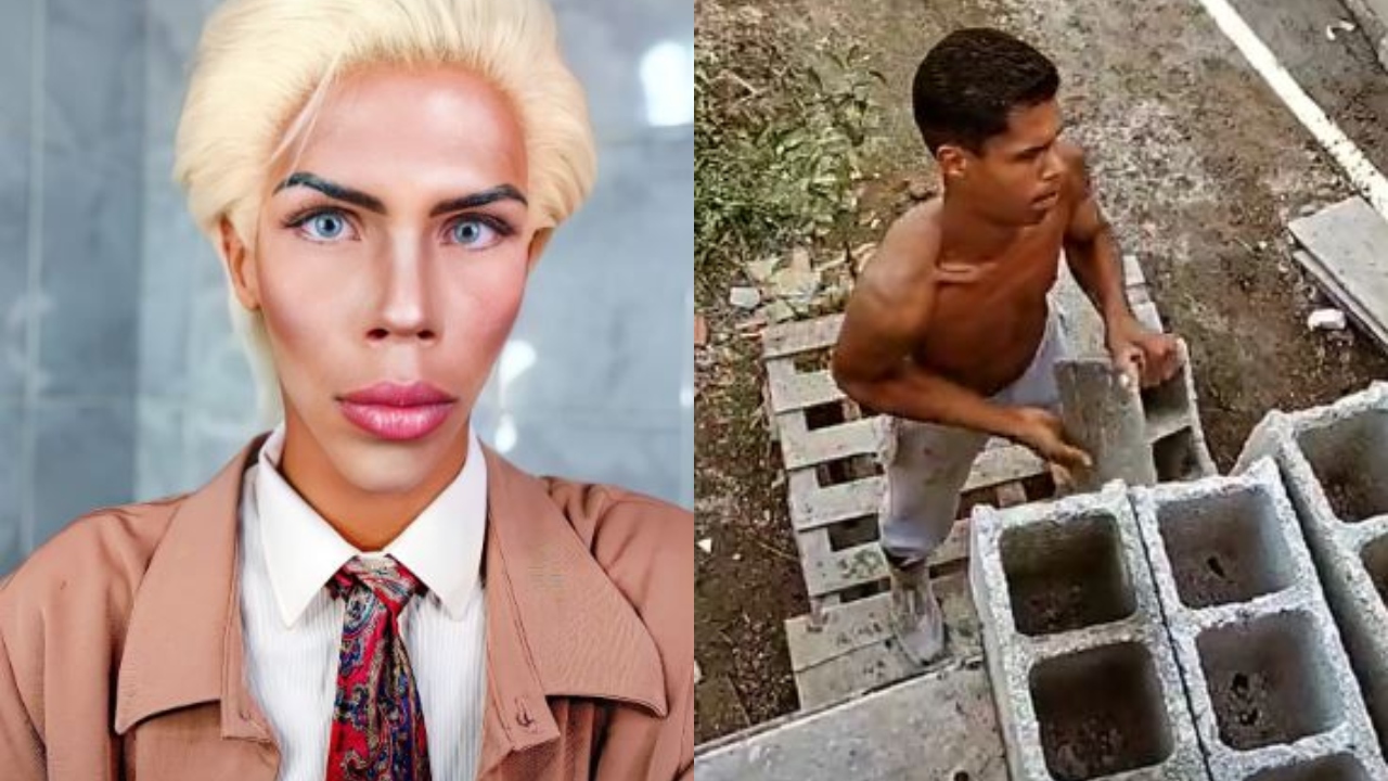 ‘Ken humano’: Após desistir de procedimentos, brasileiro vira auxiliar de pedreiro